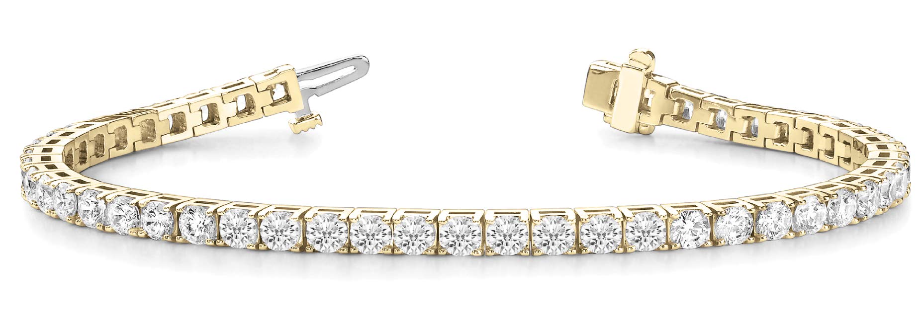 61ywE32t-gL Houston Diamond District 2 to 20 Carat LAB GROWN Diamond Tennis Bracelet Classic 4 Prong Ultra Premium Collection (D-E Color, VS1-VS2 Clarity) Yellow Gold 6 Inches 10 Carat - Image 1